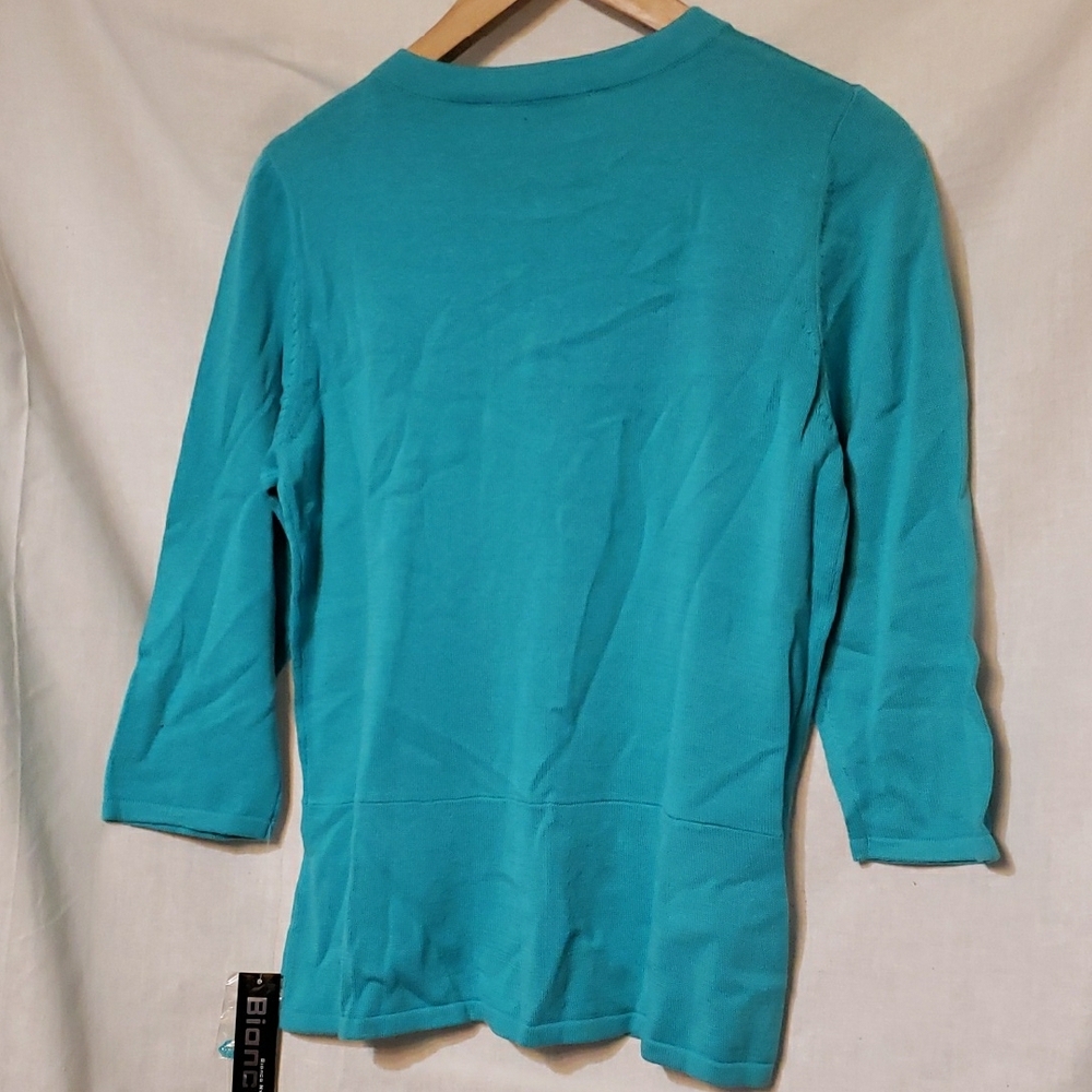 Bianca Nygard Turquoise Women's Cardigan Sweater - Picture 2 of 9